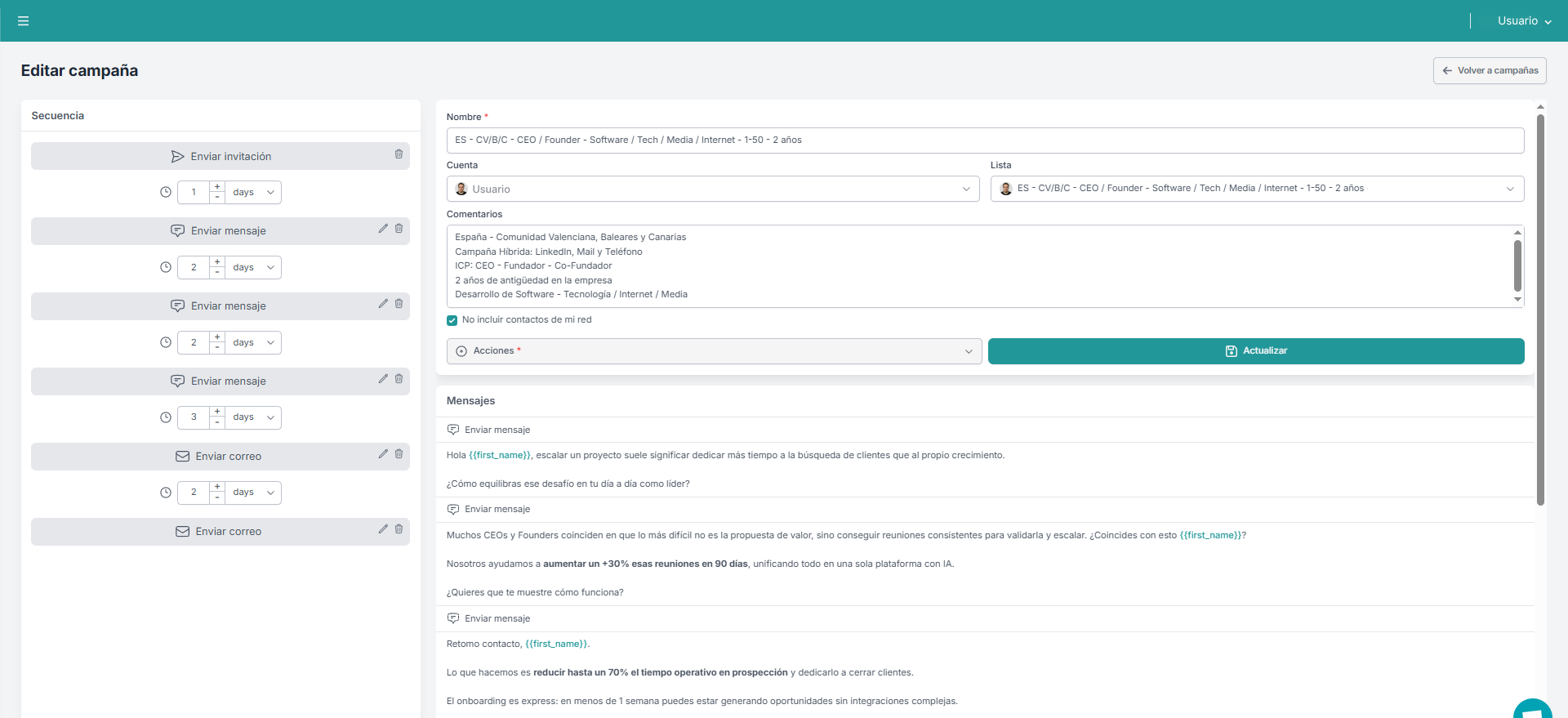 Gestión de conversaciones en Synapsale